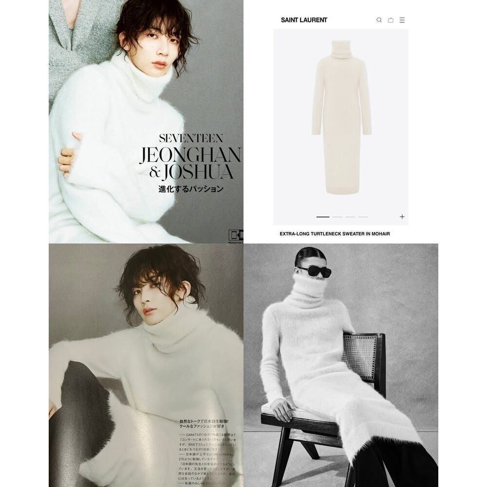 SAINT LAURENT EXTRA-LONG TURTLENECK SWEATER L